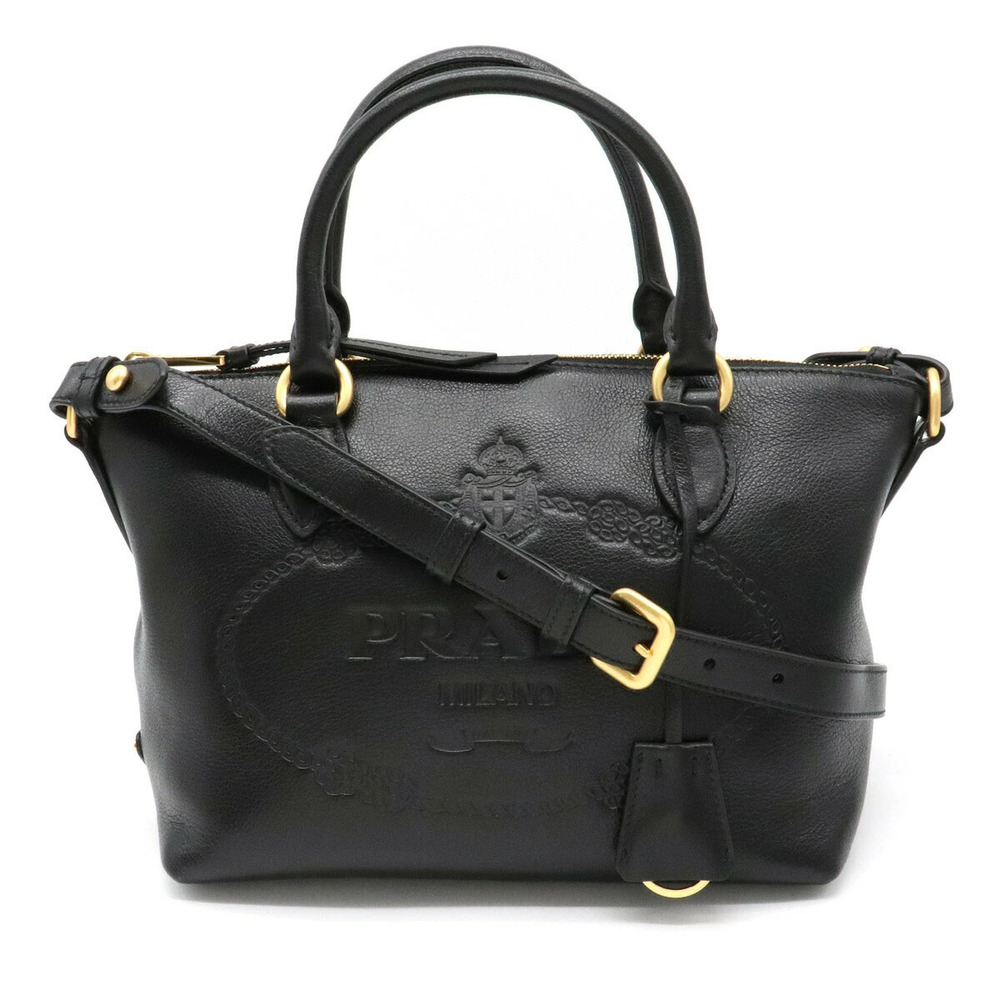 Prada Handbag Crossbody Bag Leather NERO Black